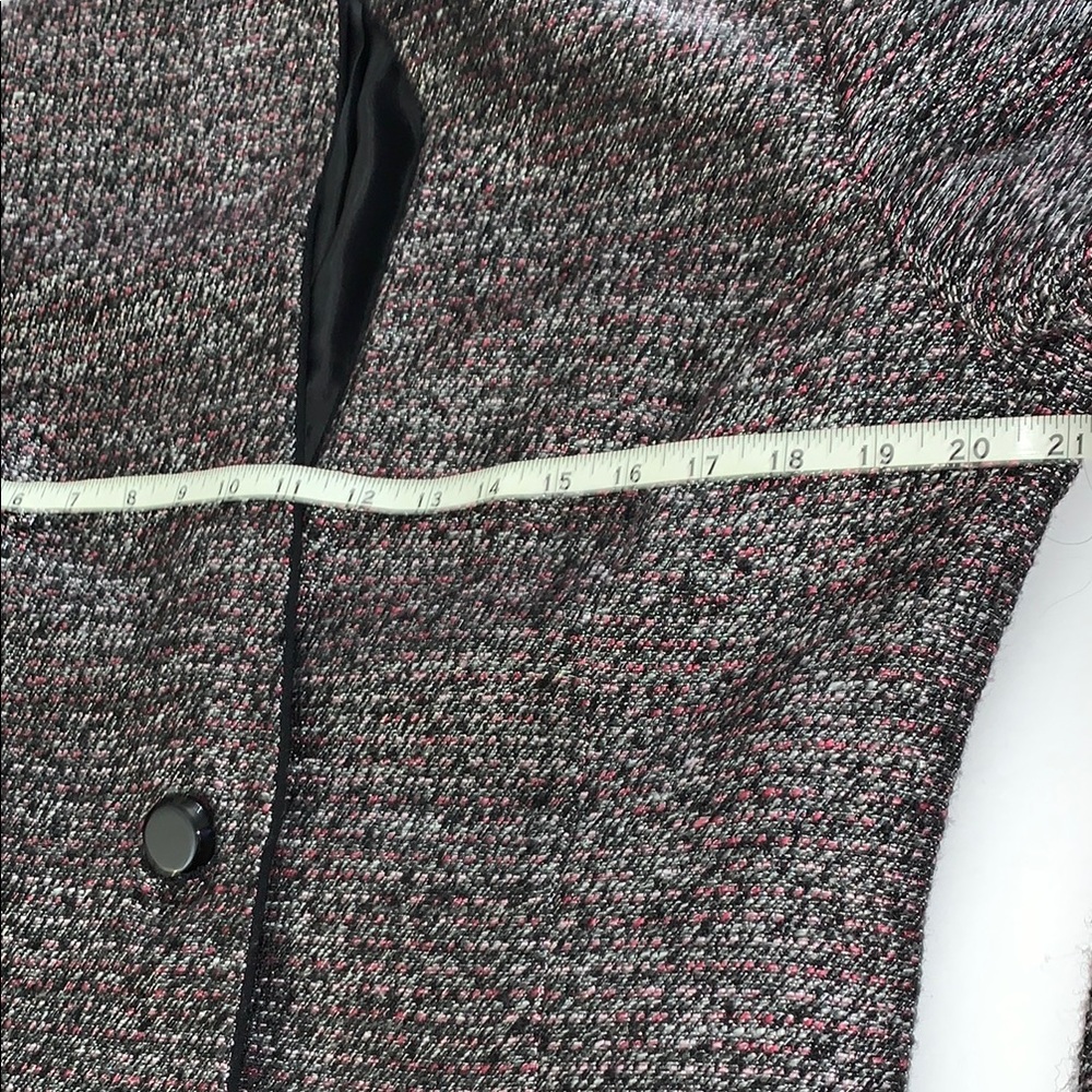 Jones Studio Separates Silver Pink, Black Tweed Blazer Tailored Open Front - Picture 10 of 14